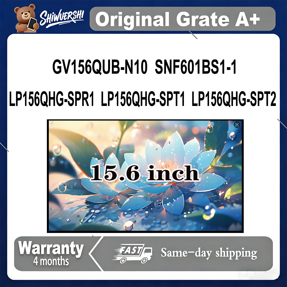

Original New A+ 15.6 inch Slim Laptop Lcd Screen Panel LP156QHG SPR1 LP156QHG SPT1 LP156QHG SPT2 GV156QUB N10 SNF601BS1-1