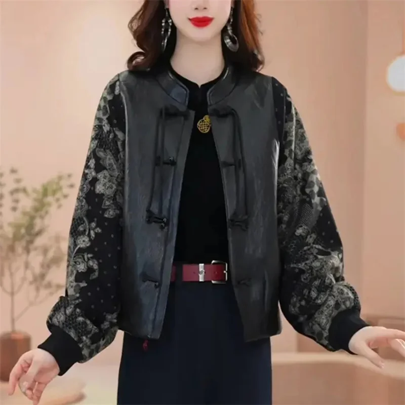 

Осень 2021, куртка в западном стиле, топ C, модное универсальное повседневное короткое пальто с круглым вырезом и кисточками на пуговицах для женщин