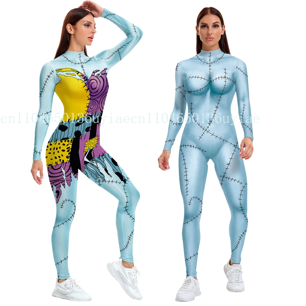 

Christmas Gifts Cosplay The Nightmare Before Christmas Sally Costume Halloween Cosplay Performance Bodysuits for Women