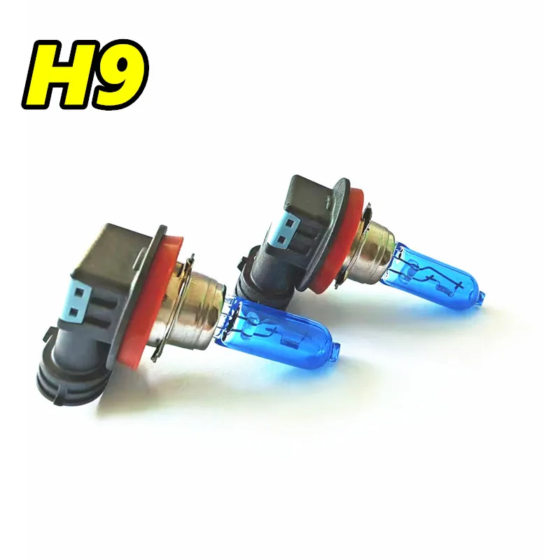 2pcs H9 Super White Quartz Halogen Car Bulbs 12V 65W High Beam Headlight Lamp 100W Quality Luminous Car Lighting