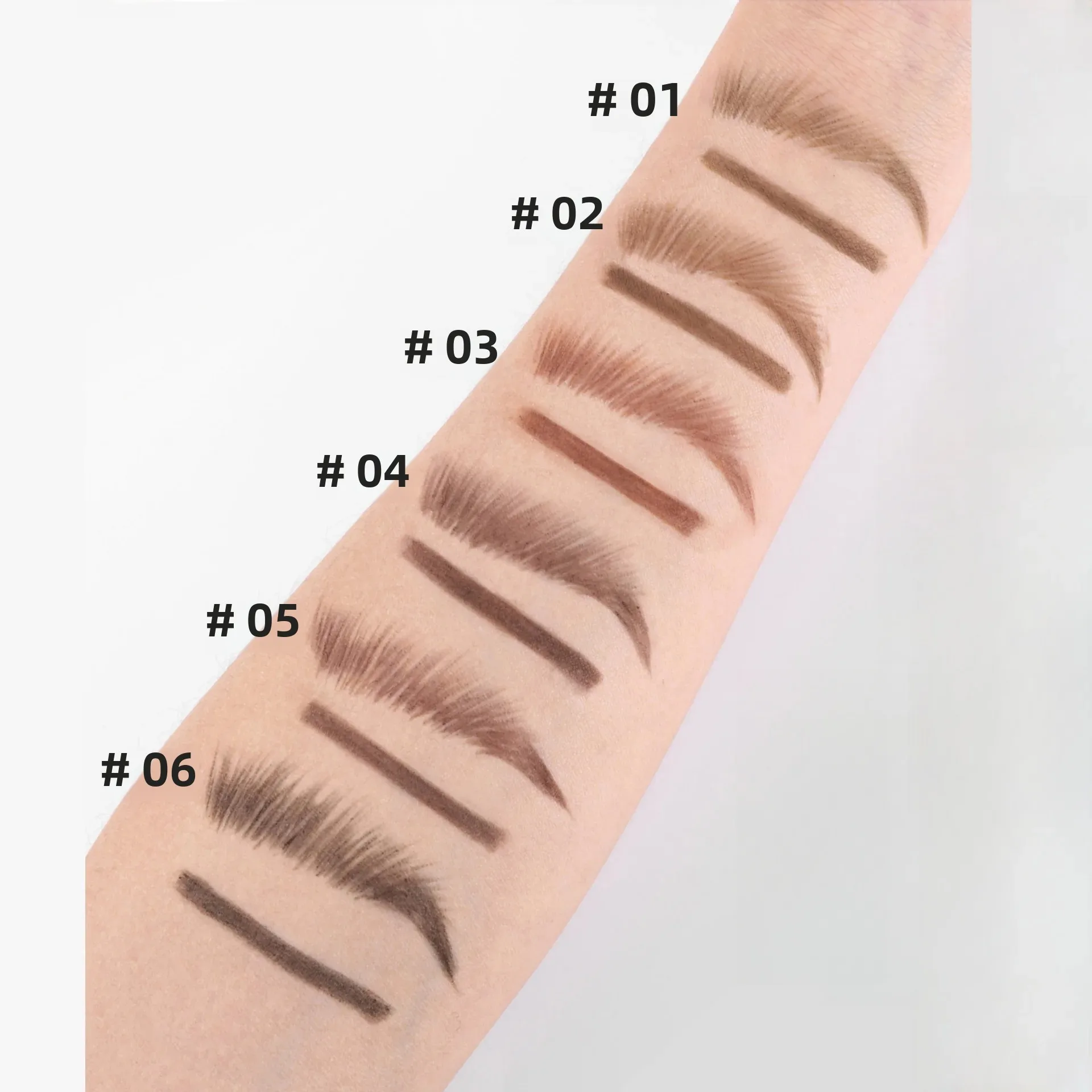 HANDAIYAN ダブルヘッドアイブロウペンシル（ブロウブラシ付き）2 in 1 3D回転式 長持ち 防水アイブロウペンシル