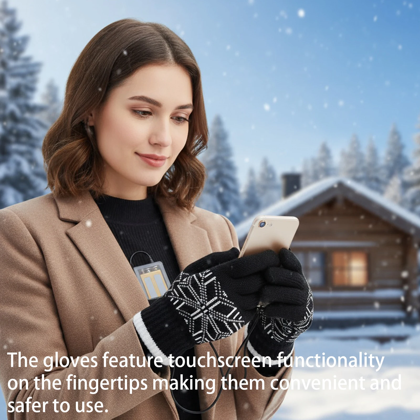 USB 電熱手袋 タッチスクリーン アウトドア ライディング スキー ミトン カシミア加熱手袋 冬用 サイクリング 登山用