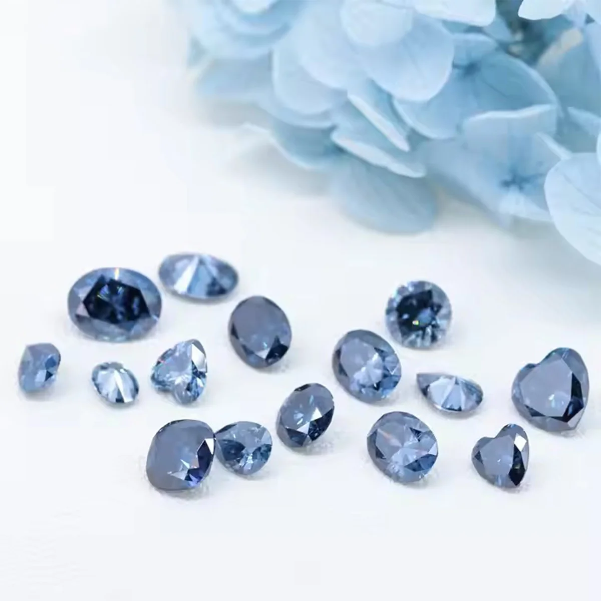 Blue Loose Moissanite 100% Real Lab Gemstone Stones For Women Jewelry Diamond Ring Material GRA Round/Pear/Emerald/Cushion Cut