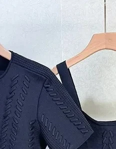 

Women's elegant two-piece suit, knitted slim cardigan or suspender mini dress