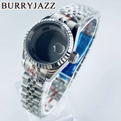 BURRYJAZZ 26mm NH05 NH06 Watch Case Silver Stainless Steel Case With Sapphire Crysta Waterproof