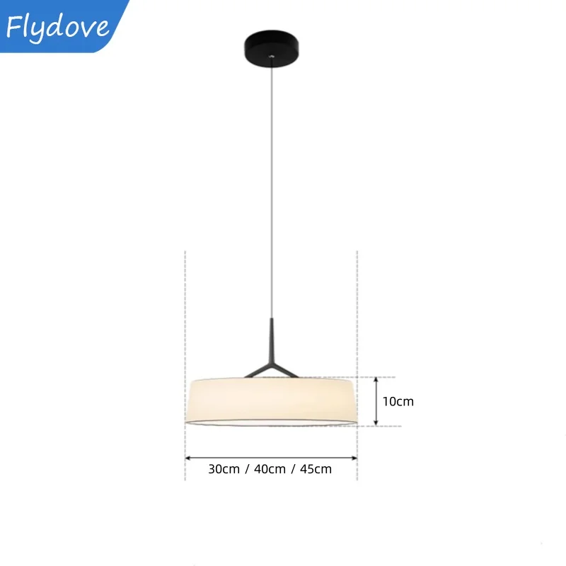 Nordic Modern Minimalist LED Fabric Circular Pendant Light Dining Table Dining Room Living Room Bedroom Decor Lighting Fixtures