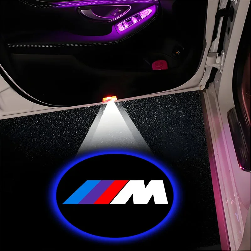 2PCS LED Car Door Logo Welcome Light Laser Projector Lamp Car Accessories  For BMW M X1 X2 X3 X5 X4 X6 X7 E46 E90 E60 F30 F10