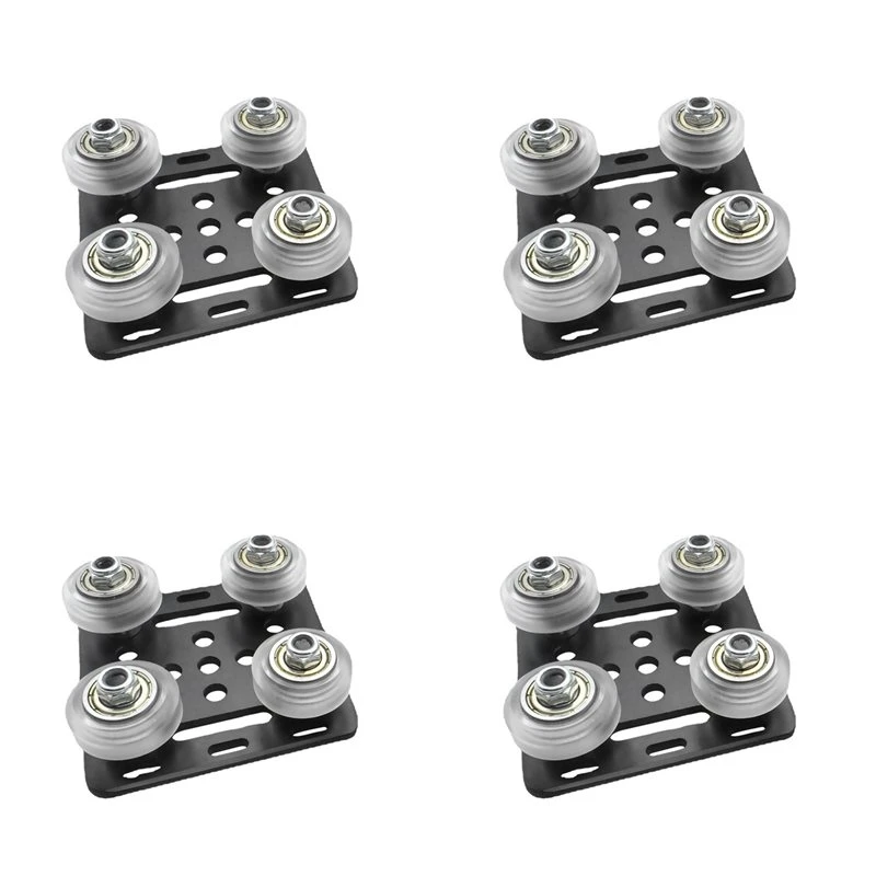 ABNL 4X 3D Printer Accessories 2020 V-Groove Aluminum Profile Pulley V-Slot Construction Gantry Plate Kit