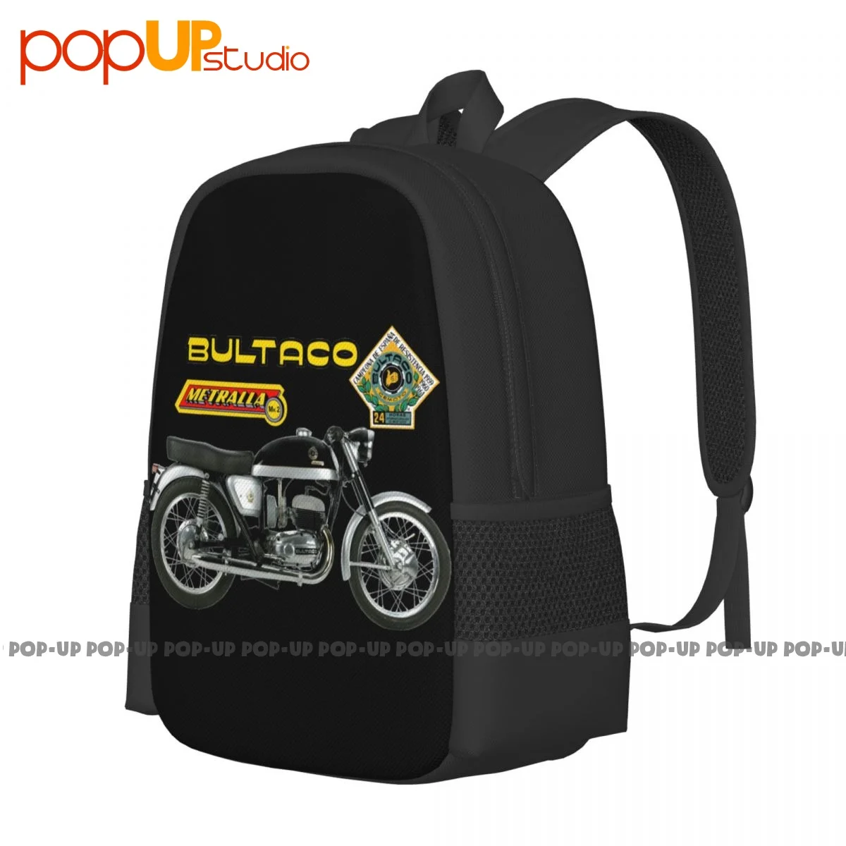 Bultaco Metralla Mk2 Motorcycle 01 Backpack Large Capacity Bookbag Training Storage Bag Large Capacity