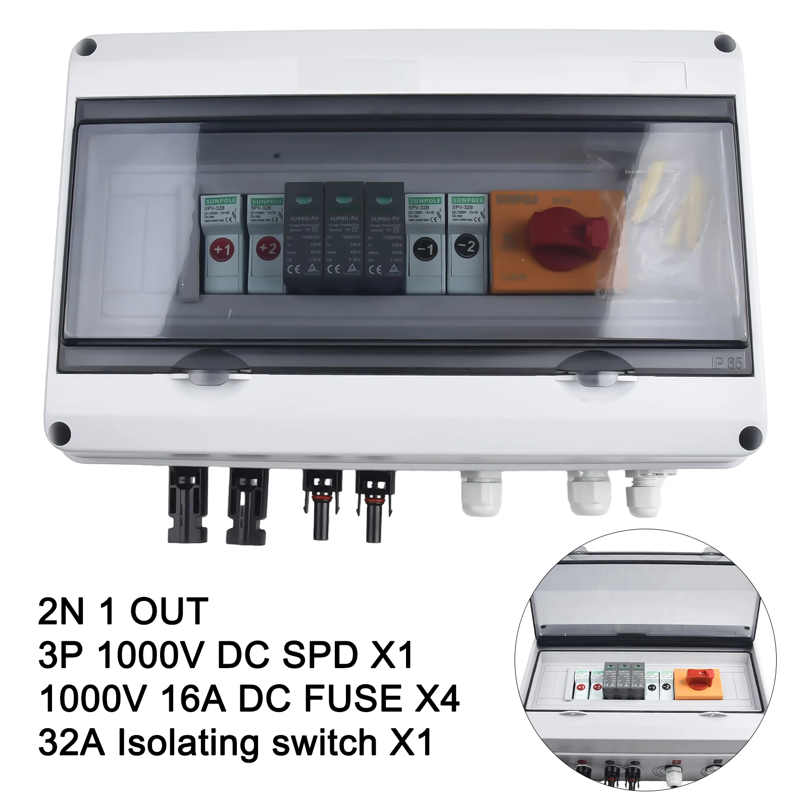 

Reliable 1000V Solar PV Array 2 In 1 Out Combiner Box with Enhanced Safety Features for Residential Installations