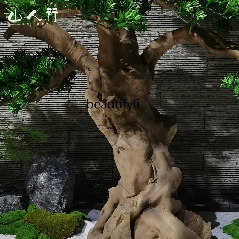 

P Simulated welcome pine lohan pine tree new Chinese landscaping fake tree indoor green plant ornament