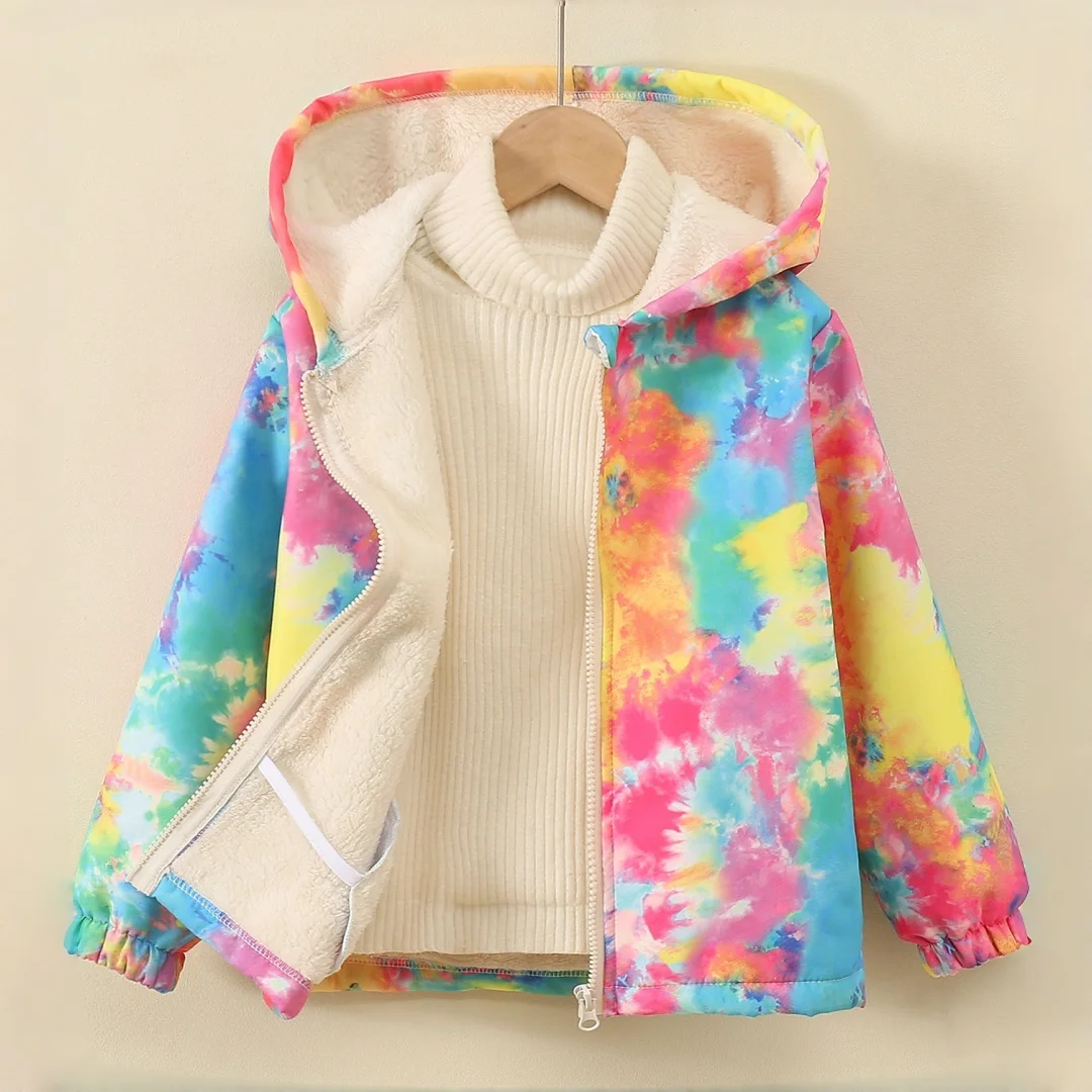 Girls' Autumn Winter Coat Girls Zipper Hooded Jacket Kids' Fashionable Outerwear Girls Down Coat Children Outfits Clothes