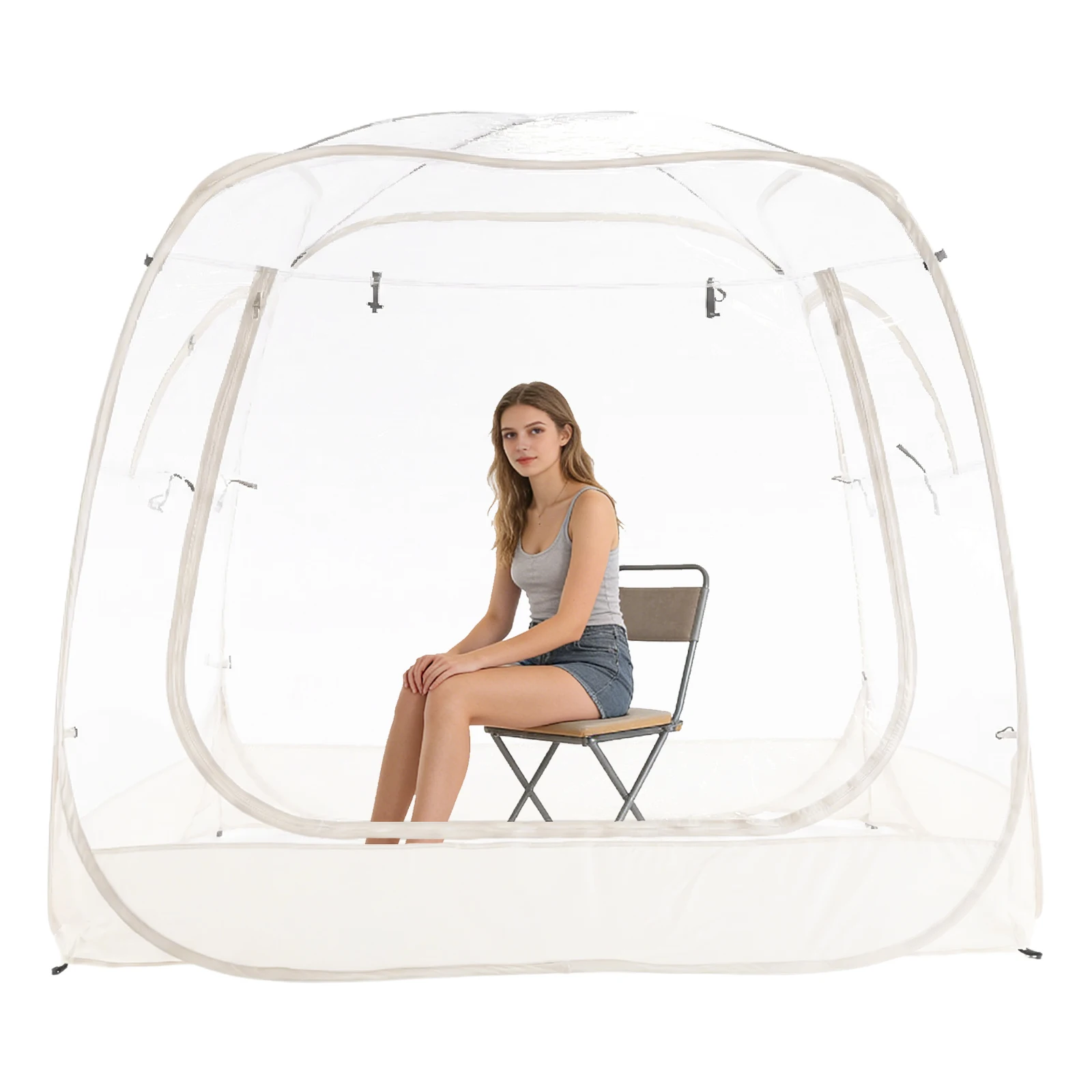

Cold Protection Camping Tent 5x5ft Large Oversize Clear Bubble Tent 2-4 Person for Soccer Football Games Outdoor Events