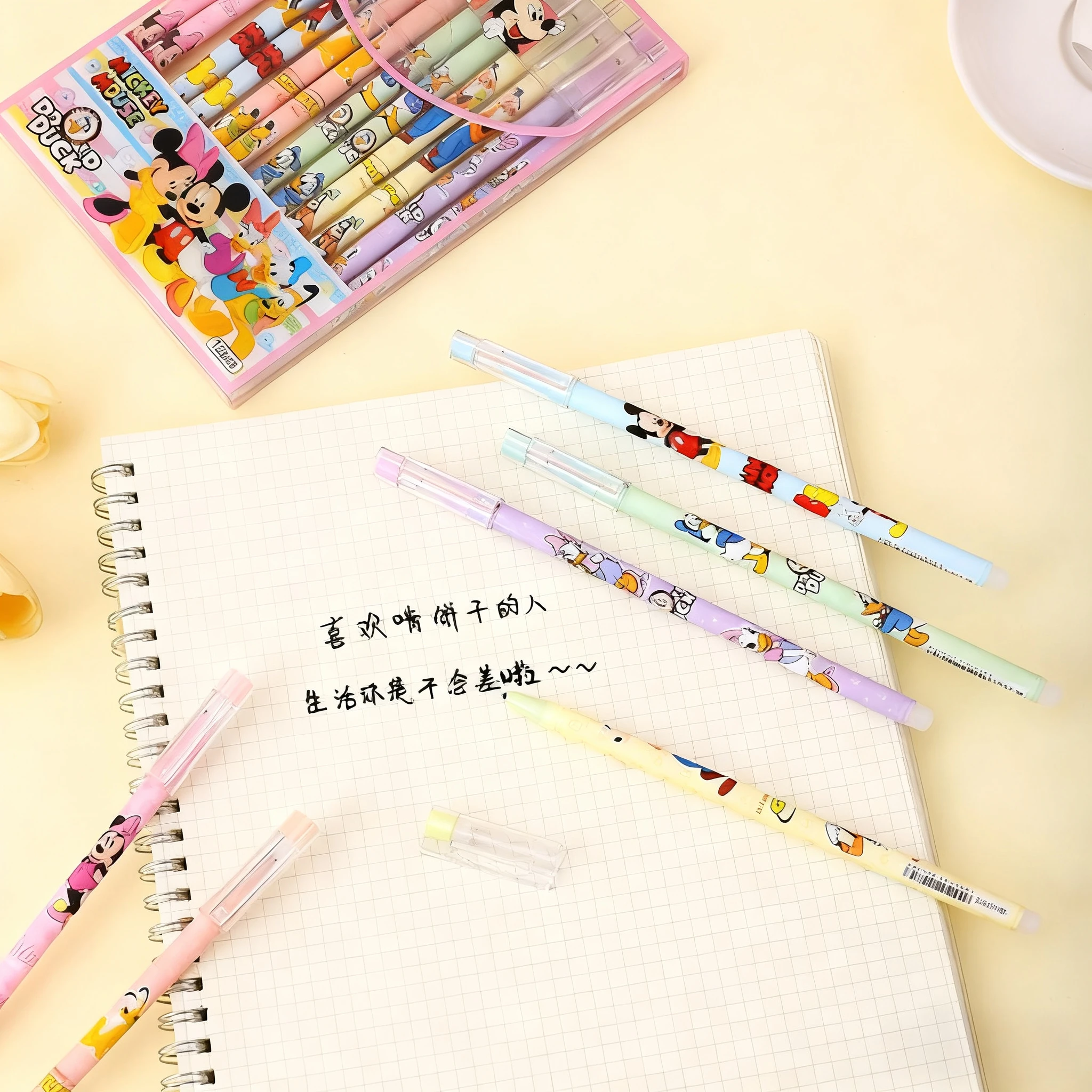 12pcs/box Mickey Mouse Erasable Gel Pens Disney Anime Peripherals School Supplies Cute Stationery Kawaii Black Neutral Pen Gifts view 5