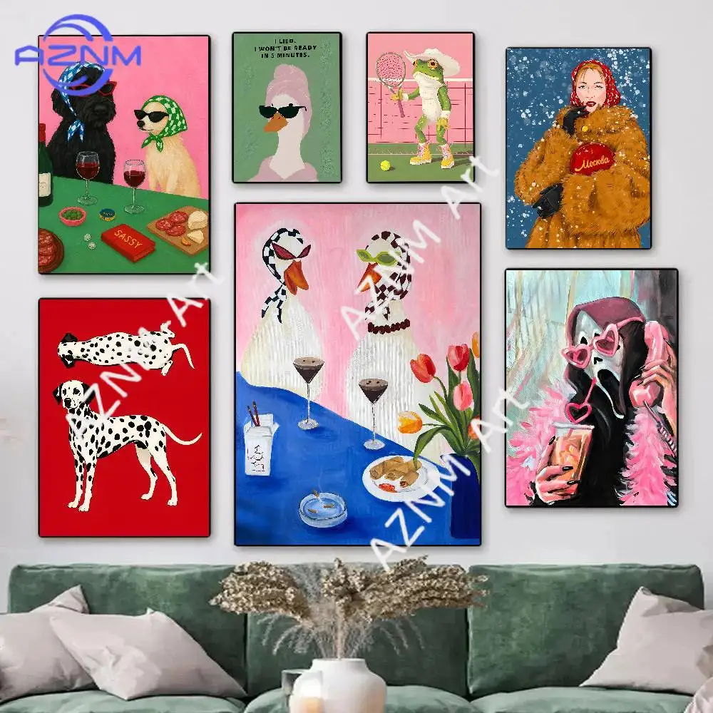 Tier-Kunstposter, dekorative Gemälde, für Arbeitszimmer, Schlafzimmer, Bar, Hintergrund, Wandgemälde, Geschenke
