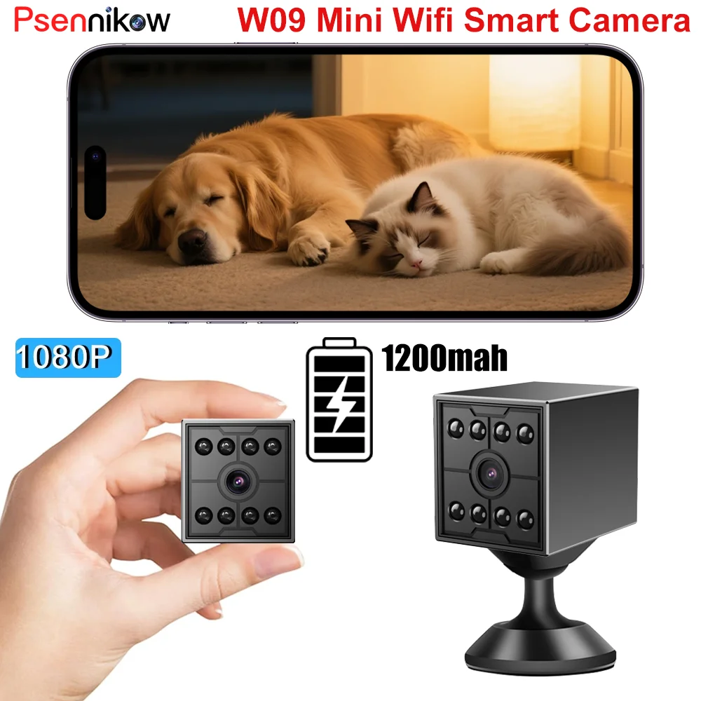 

WiFi W09 HD Mini Long-Lasting Battery Life Camera Wireless Remote Monitor Camera Tiny Home IP Camera No Need To Plug in Body Cam