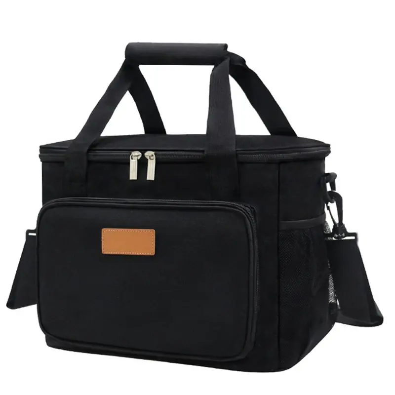 ABRT-For Outdoor Insulated Carry Bag Oxford Cloth Waterproof Material Large Capacity For Picnic Storage And Ice Pack Black
