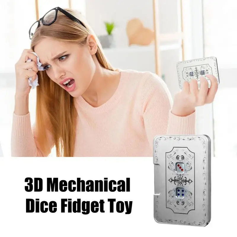 3D Mechanical Dice Fidget Toy Mechanical Dice Aluminum Alloy Stress Reliever Press And Transform Spinner Tension Relief