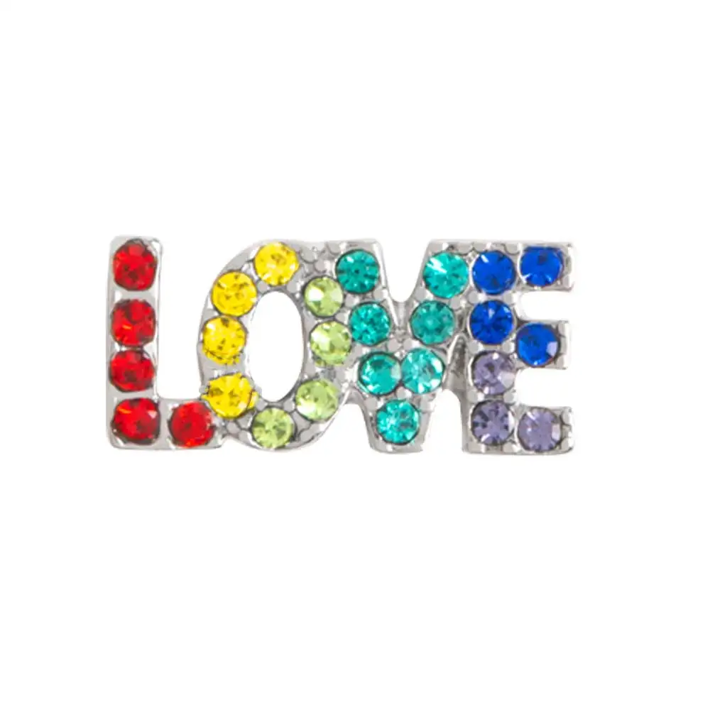 

10pcs Crystal Accent Love floating charms for Living glass locket necklace bracelet watch