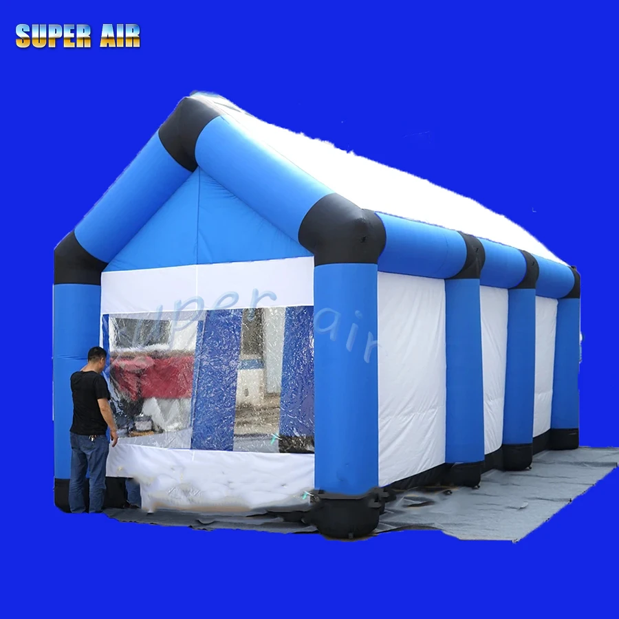 Large oxford cloth blue inflatable tent inflatable house with door for events