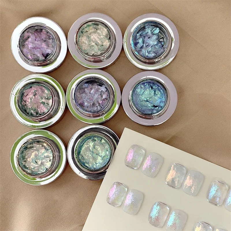 HNDO New Aurora Creamy Powder Paste Type Glitter for Nail Art Professional Manicure Design Decorations Pigment LF Series