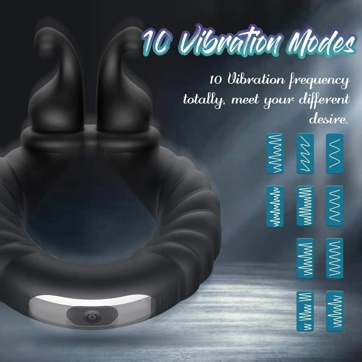 Penis Ring Silicone Cock Ring Adjustable Vibrating Ring Massager Delay Ejaculation Stimulator Vibrator Couple Sex Toys For Men