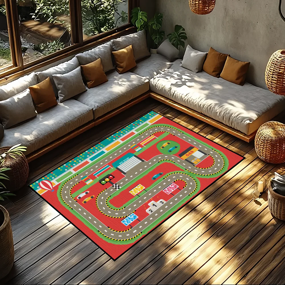 

traffic kid small carpet Rug playroom Home Decor Bedroom highway Mat Hallway Balcony city play Entrance Doormat child Decoration