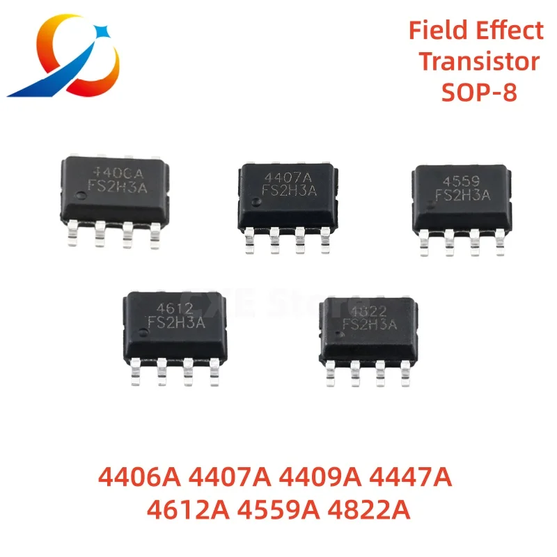 MOS Field Effect Transistor SOP-8 4406A 4407A 4409A 4458 4559 4612 4803 4805 4828 4822 4953 P Channel Enhancement NEW