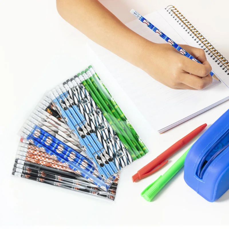 12 Uds. Lápices de madera de fútbol, lápiz temático deportivo de fútbol, recuerdos de fiesta de cumpleaños para niños, regalos de regreso a la escuela, suministros de relleno de piñata