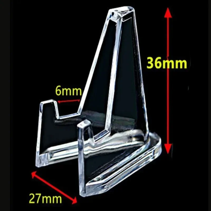 Transparent Acrylic Coin Display Stand Brackets, Small Stand Cards, Commemorative Challenge Coin Capsule Holders