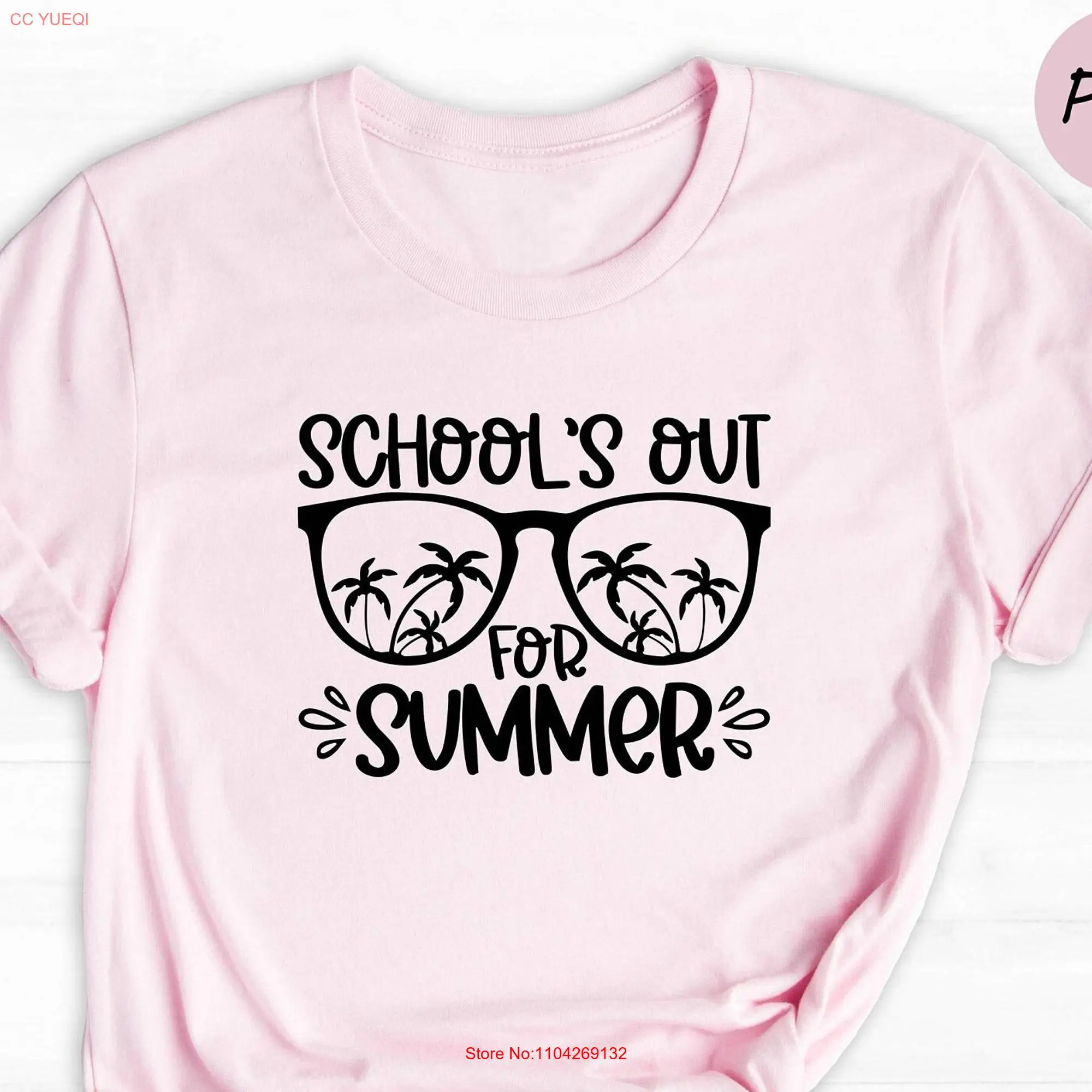 تي شيرت المدرسة خارج الصيف، حياة المعلم، اليوم الأخير من عطلة المدرسة، مرحباً بأكمام طويلة أو قصيرة