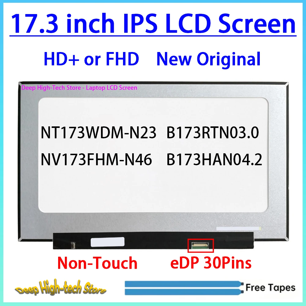 17.3 Inch Laptop LCD Screen For Lenovo V17-IIL IdeaPad 3-17ADA05 17ARE05 17IML05 17IIL05 Display Matrix Panel Replacement 30Pins
