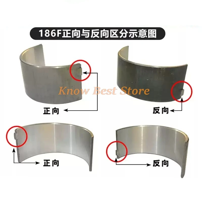 170F 173F 178F 186F 186FA 188F 192F 195F 195FA 198F 1100F Connecting Rod Bearing Air Cooled Diesel Engine Parts Small Bearing