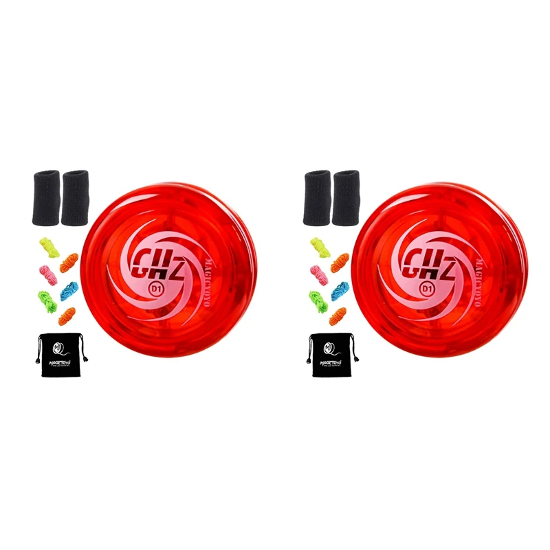 

ELOS-2X MAGICYOYO Responsive Yoyo D1 GHZ,Professional Looping Yoyos For Kids Beginner With Yoyo Strings+Finger Cot,Red