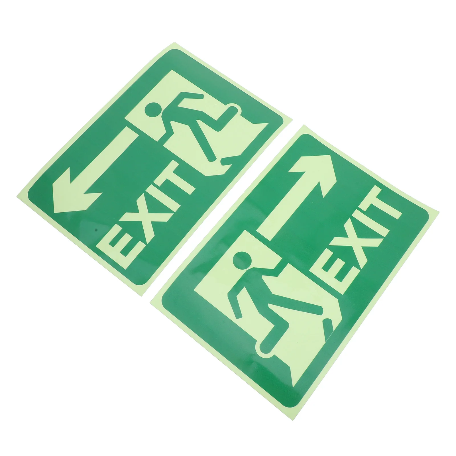 Glow in The Dark Exit Sign Sticker Self-Adhesive Emergency Exit Signage Strong Weather Resistance Instant Installation