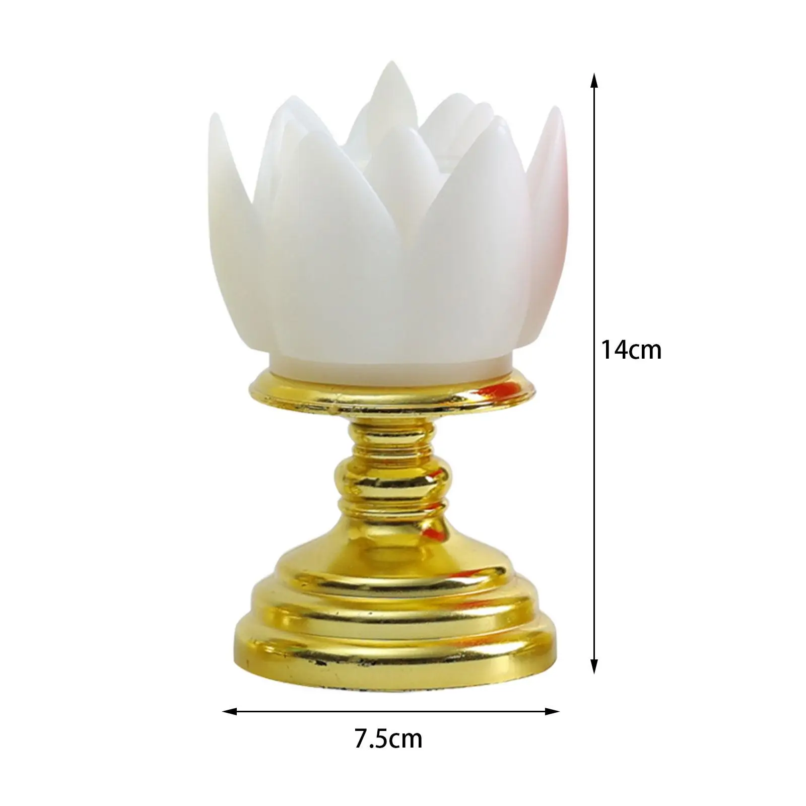 Electronic Candle Worship Prayer Faith Buddha Lotus Lamp LED Lotus Buddhist Light for Display Cabinet Office Tabletop Decor