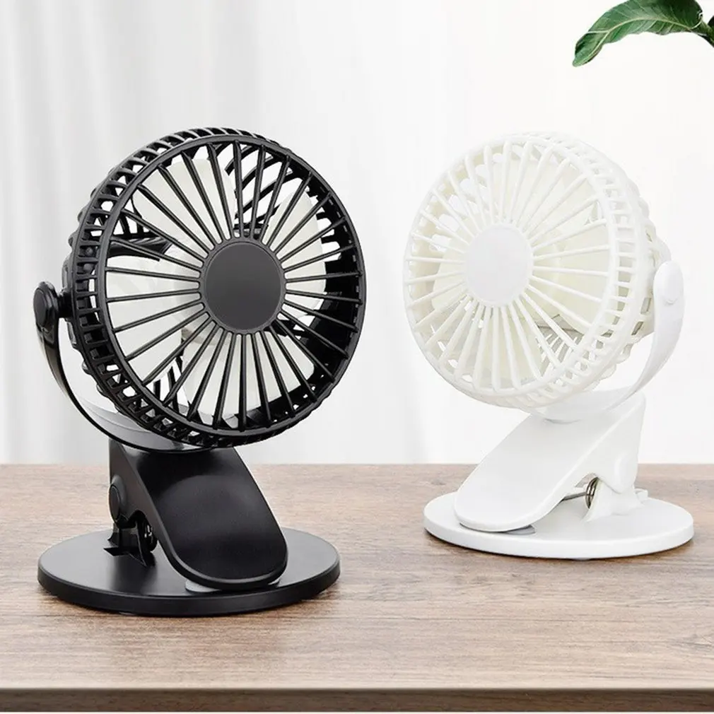 Fan Portable USB Charging Fan Mini Desktop Clip Fan 360 Degrees 3-speed Mute With Strong Wind Rotating For Home Bedroom