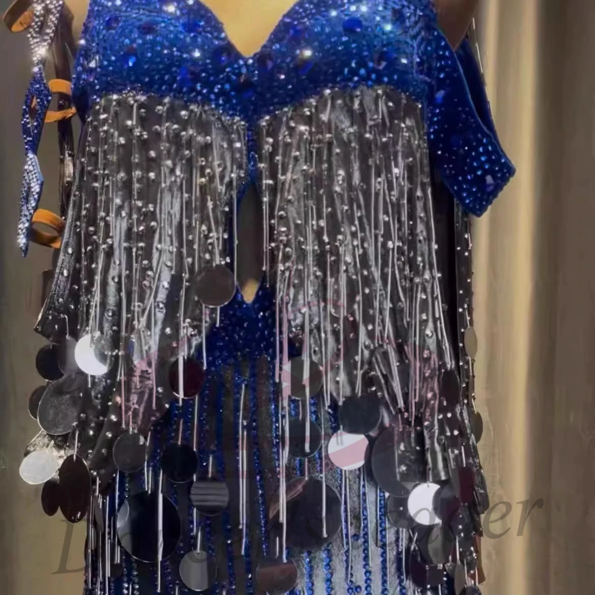 

Платье для латинских танцев для взрослых и детей, высококачественная женская одежда из сапфирового бархата с блестками и камнями, ча-танго