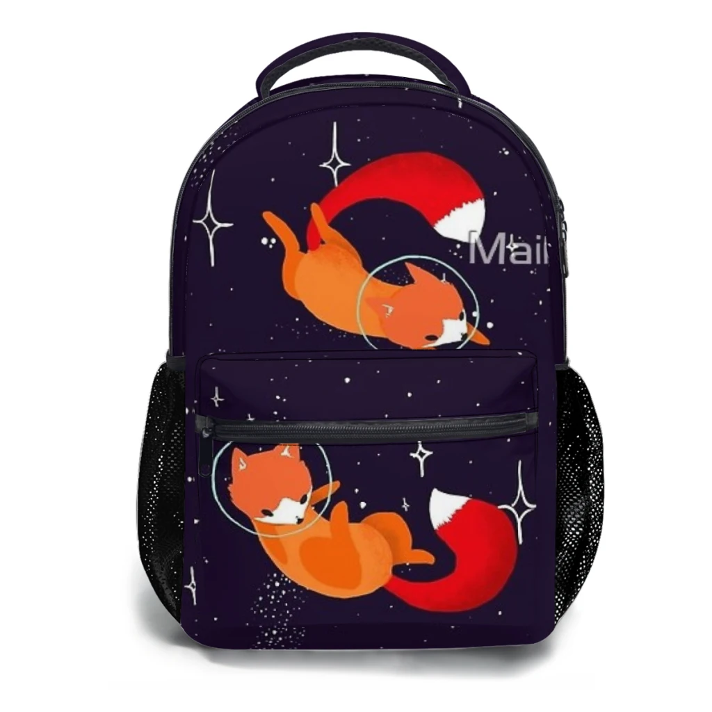 Mochila moda com raposa padrão para a escola, novo design, 17 polegadas