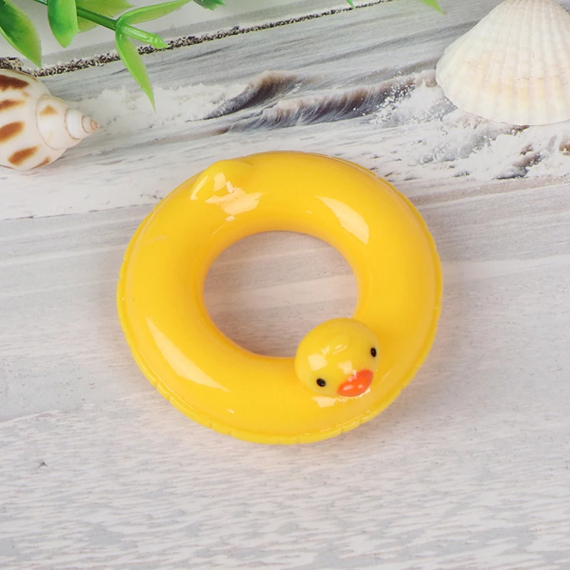 1:6 1:12 Dollhouse Miniature Yellow Duck Life Swim Ring For Doll Dollhouse Decor 4.5cm*2cm Kids Pretend Play Toys