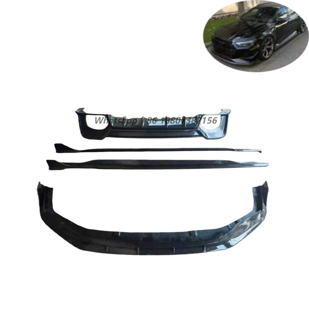 

RS6 Carbon Fiber P Style Front Bumper Spoiler Lip for RS6 RS7 C8 Bodykit Rear Diffuser Car Parts Body Kit Conversion Kit