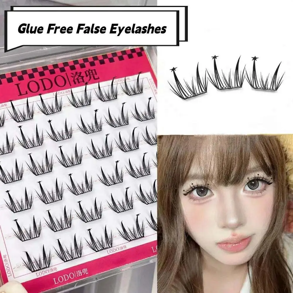 Segmented Creative False Eyelashes Star Tree DIY Eyelashes Extensions Oblique Winged Natural Glue Free False Eyelashes