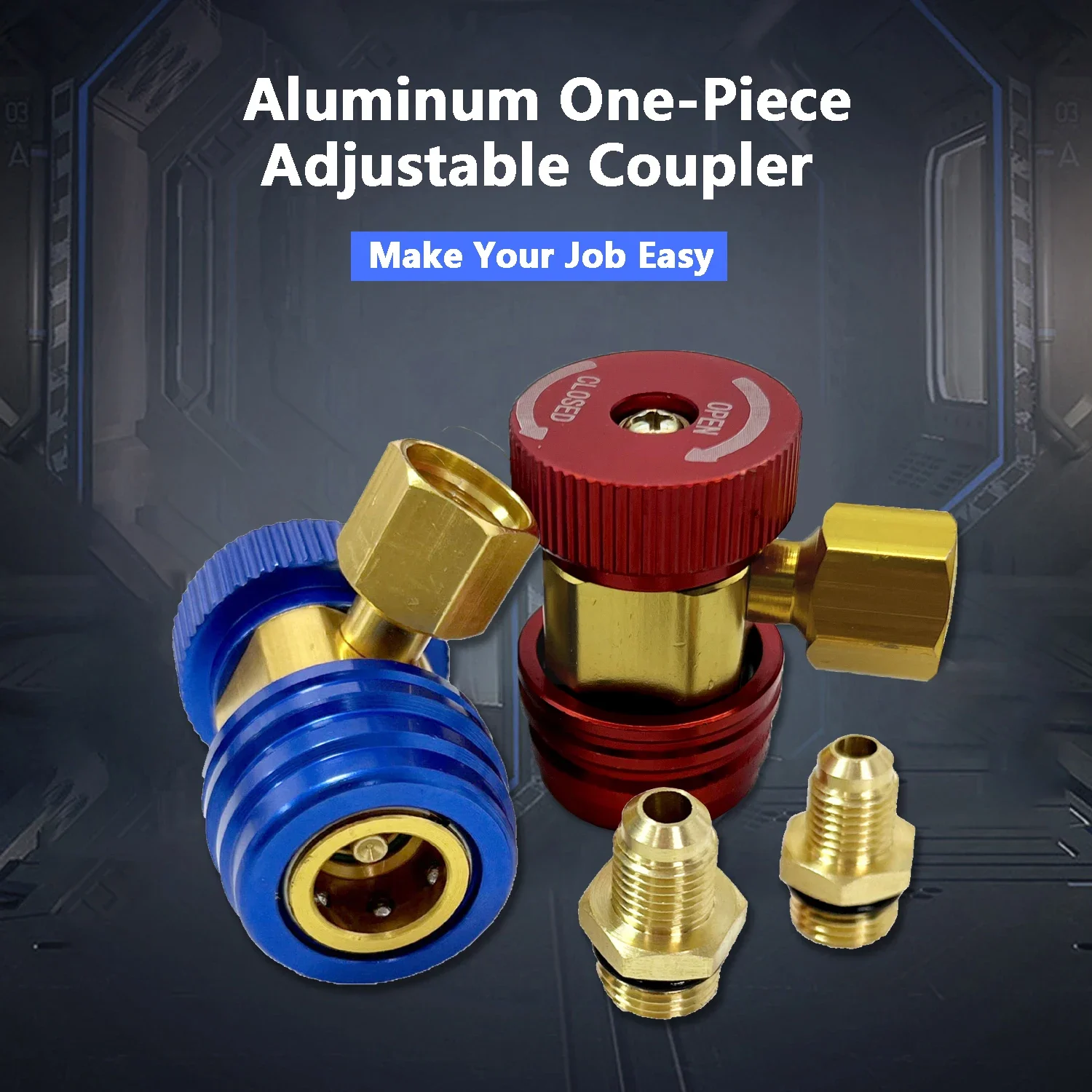R134A/R1234YF H/L Auto Car Quick Coupler Conector Adaptadores de Latão Ar Condicionado Refrigerante Ferramenta Aplicadora de Carregamento Ajustável