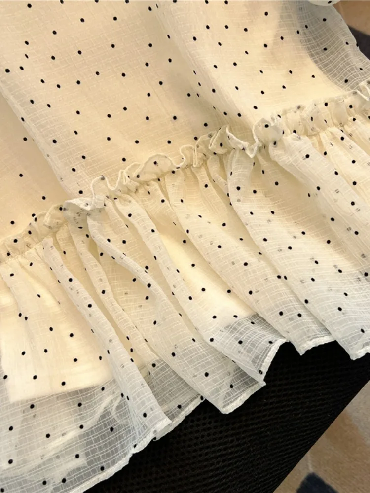 Polka Dot Chiffon irt vrouwen ort Sve Keepers Aanbeveling Zomer Outfit Tweedelige Set Koreaanse Sle Loose Fit jurk