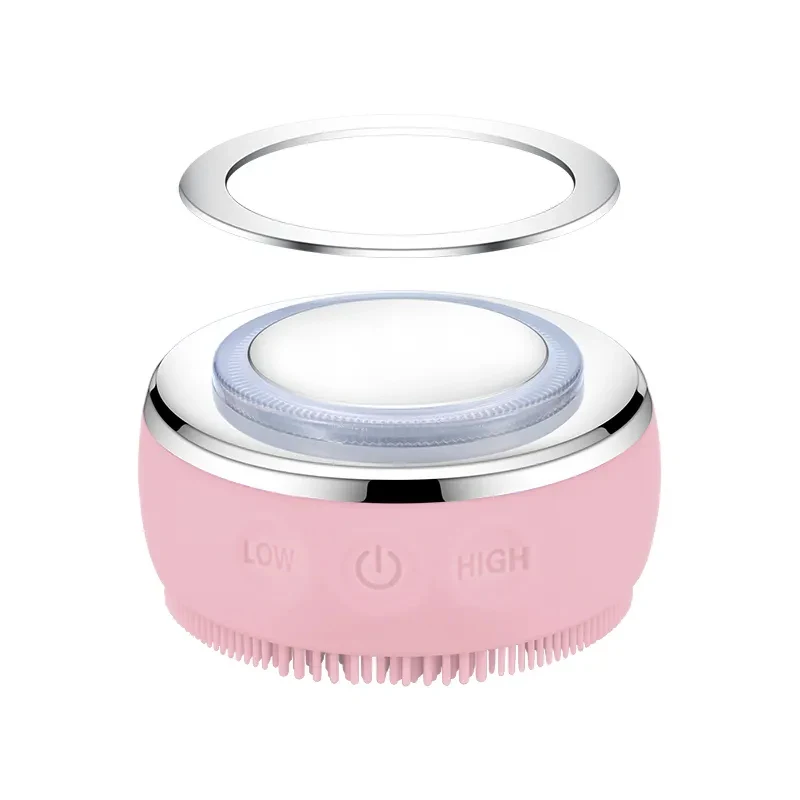 Mini Electric Silicone Face Cleaning Brush Spa Ultrasonic Face Scrubber Massager Sonic Vibrating Facial Cleansing Brush