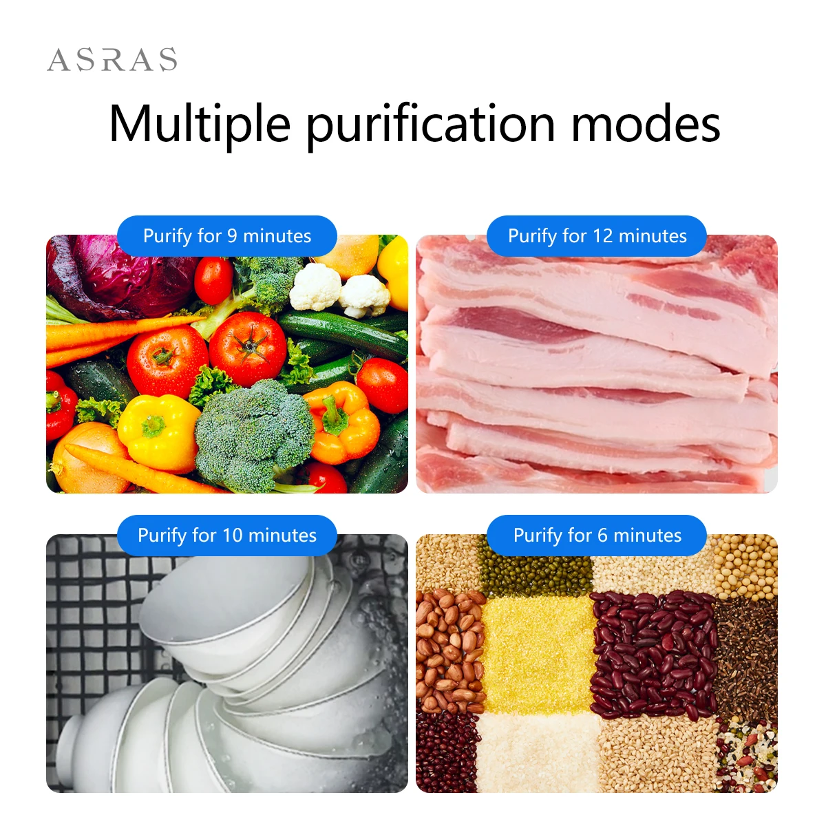 ASRAS Large Size Smart Purifying Kitchen Island Sinks SUS 304 Stainless Steel 4mm Panel Handmade Nanometer Double Sinks