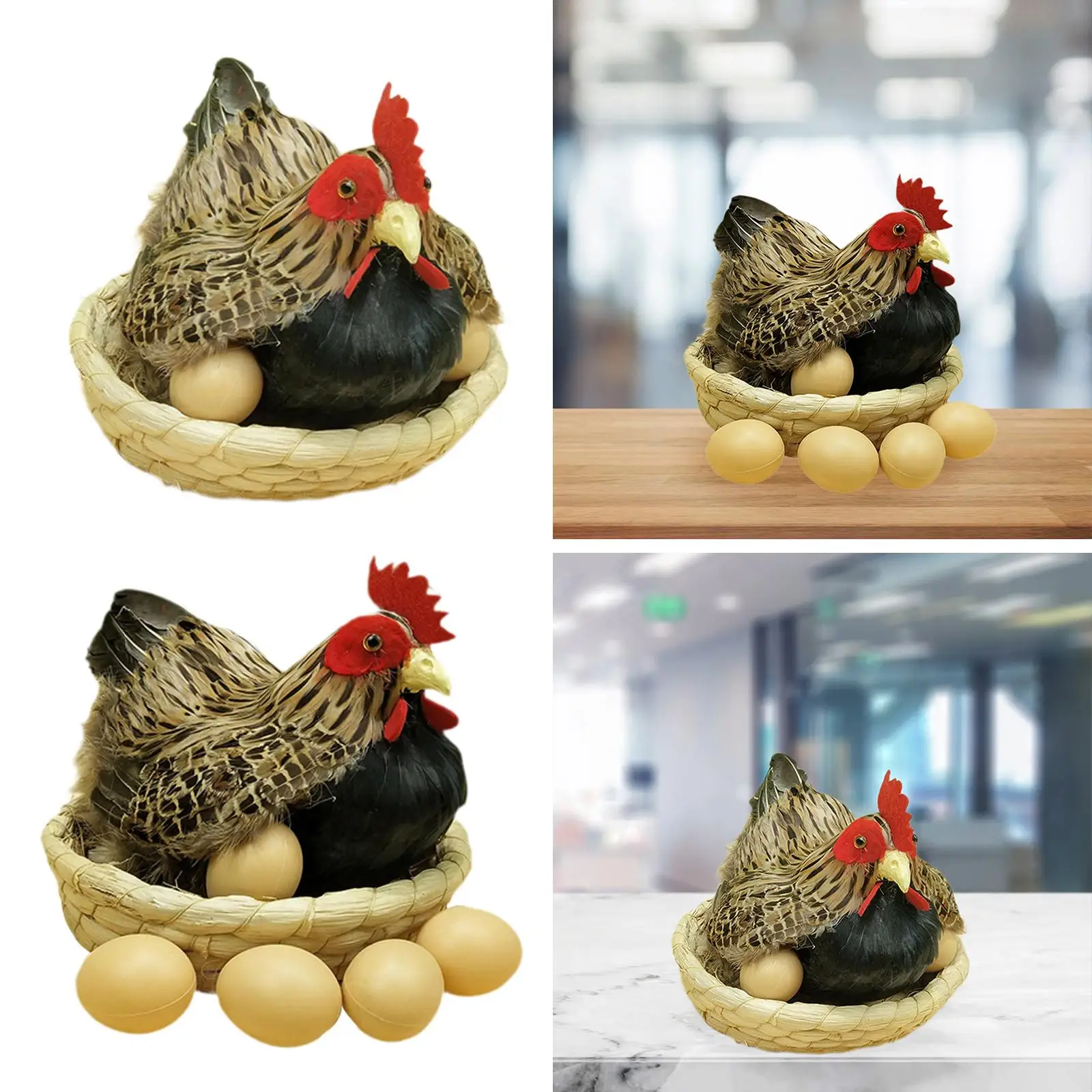 Simulation Hen Model Ornament Fake Simulation Hen Figurine for Garden Yard