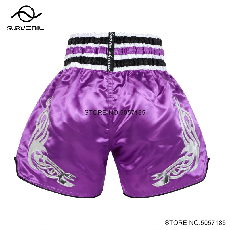 Short Muay Thai Man Boxing Shorts Women Kids Boy Girl Satin Polyester Gym MMA Cage Fighting Grappling Kickboxing Training Pants