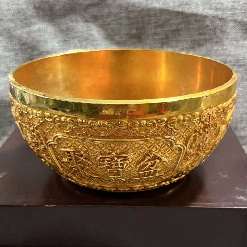 

Early Copper Gilt Cornucopia Vintage Qianlong Year Gold Bowl Gold Bowl Cornucopia Loungewear Ornaments