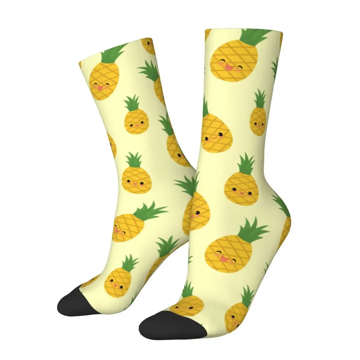 

Happy Funny Men Socks Casual Smiling Pineapples Sock 3D Printing Novelty Street Crazy Women's Socks Spring Summer Autumn Winter